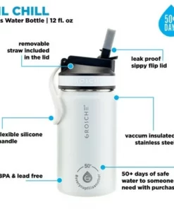 GROSCHE Lil Chill 12 oz Kids Water Bottle Insulated Water Bottle with Straw for Kids School with Straw Sip Lid -Water Bottles Sales unnamed file 3851