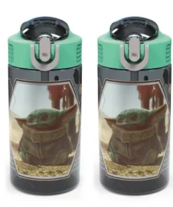 Zak Designs Kids 2-Piece 16 oz. Plastic Water Bottle Set Spout Covers Built-In Carrying Loops Leak-Proof BPA-Free -Water Bottles Sales unnamed file 4009