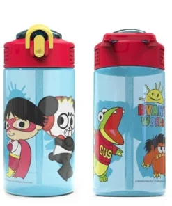 Zak Designs Kids 2-Piece 16 oz. Plastic Water Bottle Set Spout Covers Built-In Carrying Loops Leak-Proof BPA-Free -Water Bottles Sales unnamed file 4010