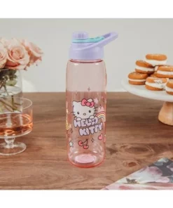 Silver Buffalo Sanrio Hello Kitty Rainbow Treats and Stars Water Bottle with Lid | 28 Ounces -Water Bottles Sales unnamed file 4251