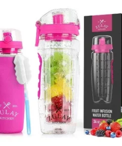 Zulay Kitchen Portable Water Bottle with Fruit Infuser for Healthy & Delicious Hydration 34oz with Insulation Sleeve -Water Bottles Sales unnamed file 4319