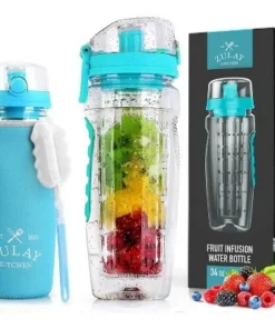 Zulay Kitchen Portable Water Bottle with Fruit Infuser for Healthy & Delicious Hydration 34oz with Insulation Sleeve -Water Bottles Sales unnamed file 4321