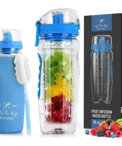 Zulay Kitchen Portable Water Bottle with Fruit Infuser for Healthy & Delicious Hydration 34oz with Insulation Sleeve -Water Bottles Sales unnamed file 4322
