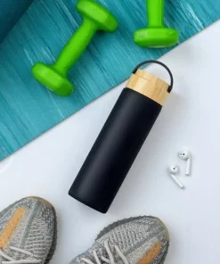 JoyJolt Glass Water Bottle with Carry Strap & Non Slip Silicone Sleeve - 20 oz - Black -Water Bottles Sales unnamed file 4352