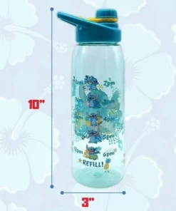 Silver Buffalo Disney Lilo & Stitch Tropical 28oz Plastic Water Bottle w/ Screw Lid -Water Bottles Sales unnamed file 4398