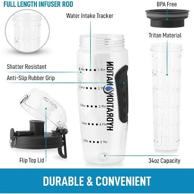 Hydration Nation Portable Water Bottle with Fruit Infuser for Healthy & Delicious Hydration 5 Hydration Nation Portable Water Bottle with Fruit Infuser for Healthy & Delicious Hydration - Image 3