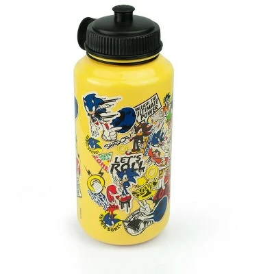 Just Funky Sonic The Hedgehog Sticker Bomb Large Plastic Water Bottle | Holds 32 Ounces 3 Just Funky Sonic The Hedgehog Sticker Bomb Large Plastic Water Bottle | Holds 32 Ounces