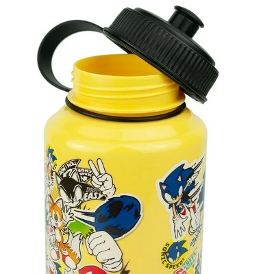Just Funky Sonic The Hedgehog Sticker Bomb Large Plastic Water Bottle | Holds 32 Ounces 4 Just Funky Sonic The Hedgehog Sticker Bomb Large Plastic Water Bottle | Holds 32 Ounces - Image 2