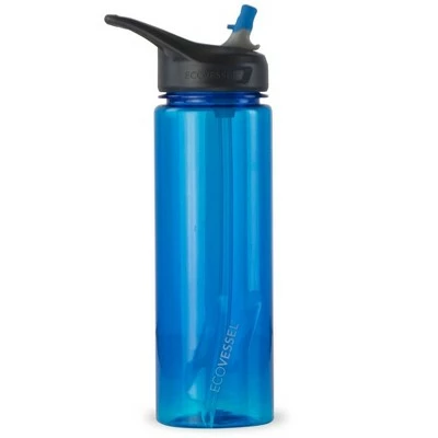 EcoVessel 24oz Wave Tritan Plastic Water Bottle with Straw Top Boulder Blue 5 EcoVessel 24oz Wave Tritan Plastic Water Bottle with Straw Top Boulder Blue - Image 3