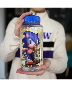 Just Funky Sonic The Hedgehog Gold Rings Plastic Water Bottle | Holds 32 Ounces -Water Bottles Sales unnamed file 4764