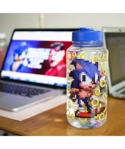 Just Funky Sonic The Hedgehog Gold Rings Plastic Water Bottle | Holds 32 Ounces -Water Bottles Sales unnamed file 4767