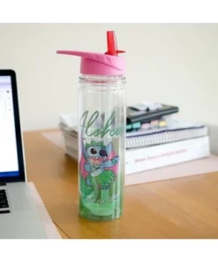 Disney Silver Buffalo Lilo & Stitch "Aloha" Double Wall Tritan Water Bottle | Holds 18 Ounces -Water Bottles Sales unnamed file 4805