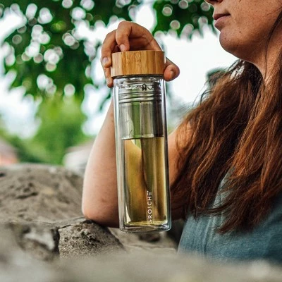 GROSCHE COPENHAGEN Double Walled Glass Tea Infuser Water Bottle, Insulated Bottle with Protective Sleeve, 14.3 fl oz. Capacity 3 GROSCHE COPENHAGEN Double Walled Glass Tea Infuser Water Bottle, Insulated Bottle with Protective Sleeve, 14.3 fl oz. Capacity