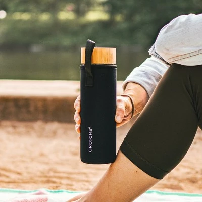 GROSCHE COPENHAGEN Double Walled Glass Tea Infuser Water Bottle, Insulated Bottle with Protective Sleeve, 14.3 fl oz. Capacity 8 GROSCHE COPENHAGEN Double Walled Glass Tea Infuser Water Bottle, Insulated Bottle with Protective Sleeve, 14.3 fl oz. Capacity - Image 6