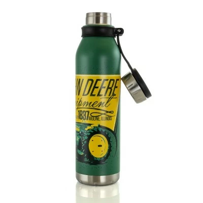 John Deere 25.5 Ounce Stainless Steel Thermal Bottle in Green with Cap and Carry Loop 4 John Deere 25.5 Ounce Stainless Steel Thermal Bottle in Green with Cap and Carry Loop - Image 2