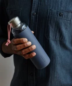 Black+blum Black + Blum Glass Water Bottle with Slate Sleeve
