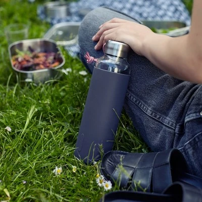 Black+blum Black + Blum Glass Water Bottle with Slate Sleeve 4 Black+blum Black + Blum Glass Water Bottle with Slate Sleeve - Image 2