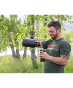 EcoVessel 64oz Large Insulated Stainless Steel Beer Growler Bottle - Black