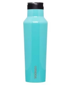 Corkcicle Classic 20 Ounce Canteen Triple Insulated Stainless Steel Water Bottle with Screw Cap and Extra Wide Mouth, Gloss Turquoise