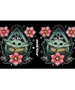 Star Wars The Mandalorian The Child Flower Tattoo Stainless Steel Water Bottle