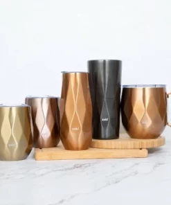 Zak Designs 13oz Fractal Double Wall Stainless Steel DOF Tumbler Rose Gold