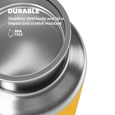 Dometic THRM48 16 Ounce Stainless Steel Vacuum Sealed Insulated Thermo Bottle with Twist Off Steel Cap, BPA Free and Dishwasher Safe, Mango Yellow 4 Dometic THRM48 16 Ounce Stainless Steel Vacuum Sealed Insulated Thermo Bottle with Twist Off Steel Cap, BPA Free and Dishwasher Safe, Mango Yellow - Image 2