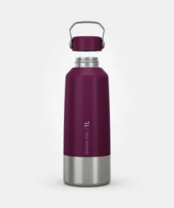 Decathlon Quechua MH100, Stainless Steel Screw Top Hiking Water Bottle, 34oz