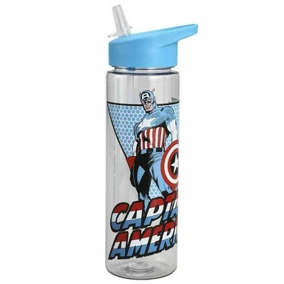 Marvel Comic Book Captain America 24 oz. UV Plastic Water Bottle 5 Marvel Comic Book Captain America 24 oz. UV Plastic Water Bottle - Image 3