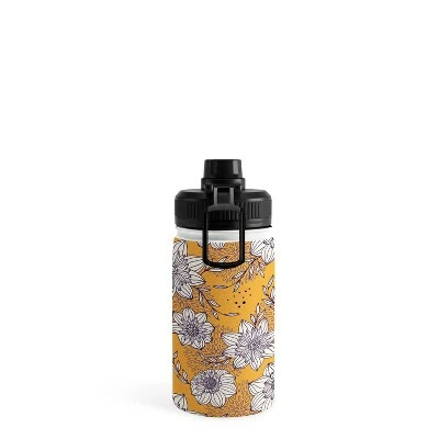 Avenie Dahlia Lineart Orange Water Bottle - Society6 4 Avenie Dahlia Lineart Orange Water Bottle - Society6 - Image 2