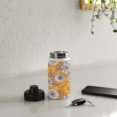 Avenie Dahlia Lineart Orange Water Bottle - Society6 5 Avenie Dahlia Lineart Orange Water Bottle - Society6 - Image 3