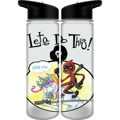 Marvel Comic Deadpool Character 24 Oz. Plastic Water Bottle 3 Marvel Comic Deadpool Character 24 Oz. Plastic Water Bottle