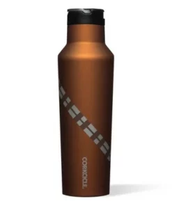 Corkcicle Star Wars 20 Ounce Sport Canteen Triple Insulated Stainless Steel Water Bottle with Straw Cap and Folding Metal Handle, Chewbacca