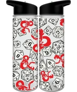 Dungeons & Dragons Game Symbols All Over Print 24 Oz. Plastic Water Bottle