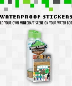 Paladone Products Ltd. Minecraft 21 Ounce Plastic Water Bottle and Stickers