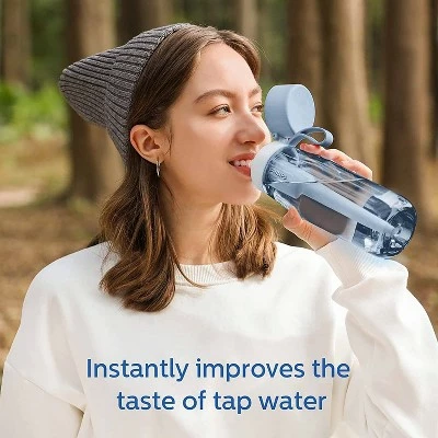 Philips Water 22oz GoZero Everyday Tritan Plastic Bottle with Filter Gray 6 Philips Water 22oz GoZero Everyday Tritan Plastic Bottle with Filter Gray - Image 4