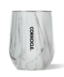 Corkcicle Luxe Collection 12 Oz Triple Insulated Stainless Steel Stemless Travel Cup with Lid & Silicone Bottom for Hot and Cold Drinks, Snowdrift
