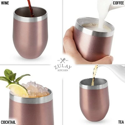 Zulay Kitchen Zulay 12oz Insulated Wine Tumbler With Lid - Stemless Stainless Steel Wine Tumblers With Lids 6 Zulay Kitchen Zulay 12oz Insulated Wine Tumbler With Lid - Stemless Stainless Steel Wine Tumblers With Lids - Image 4