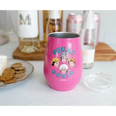 Silver Buffalo The Golden Girls "Squad Goals" 10-Ounce Stainless Steel Stemless Tumbler w/ Lid 4 Silver Buffalo The Golden Girls "Squad Goals" 10-Ounce Stainless Steel Stemless Tumbler w/ Lid - Image 2
