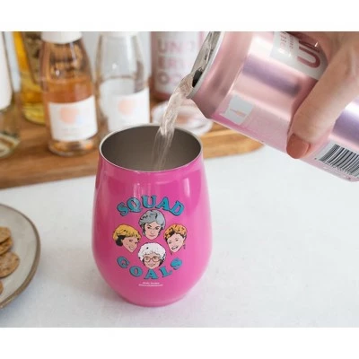 Silver Buffalo The Golden Girls "Squad Goals" 10-Ounce Stainless Steel Stemless Tumbler w/ Lid 5 Silver Buffalo The Golden Girls "Squad Goals" 10-Ounce Stainless Steel Stemless Tumbler w/ Lid - Image 3