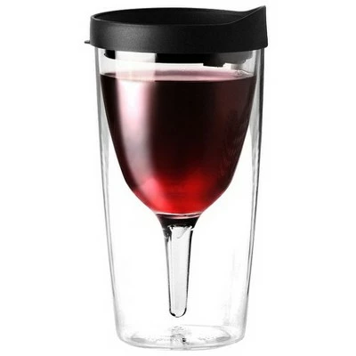 Vino2Go Business Black Acrylic Insulated Wine Tumbler with Slide Lid, 10 Ounce -Water Bottles Sales unnamed file 6092