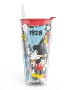 Zak Designs 16oz Double-Wall Insulation Travel Tumbler Plastic with Lid and Straw -Water Bottles Sales unnamed file 632