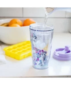 Silver Buffalo Disney Princesses Double-Walled Plastic Tumbler With Lid | Holds 16 Ounces -Water Bottles Sales unnamed file 699
