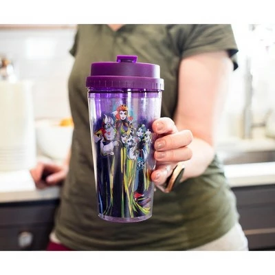 Silver Buffalo Disney Villains "Bad Vibes Only" Double-Walled Plastic Tumbler | Holds 16 Ounces 4 Silver Buffalo Disney Villains "Bad Vibes Only" Double-Walled Plastic Tumbler | Holds 16 Ounces - Image 2
