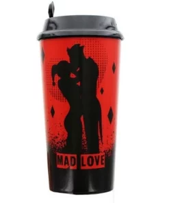 Toynk Nerd Block DC Comics "Mad Love" Harley Quinn and The Joker Travel Cup | Red