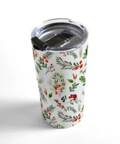 Society6 Marta Barragan Camarasa Christmas Botany 001 Travel Mug 20 oz Stainless Steel Travel Mug - Deny Designs