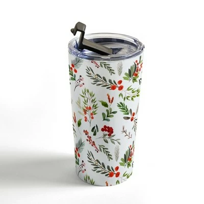 Society6 Marta Barragan Camarasa Christmas Botany 001 Travel Mug 20 oz Stainless Steel Travel Mug - Deny Designs 4 Society6 Marta Barragan Camarasa Christmas Botany 001 Travel Mug 20 oz Stainless Steel Travel Mug - Deny Designs - Image 2