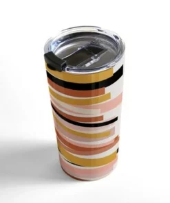 Society6 Gale Switzer Linear Stack 20 oz Stainless Steel Travel Mug - Deny Designs