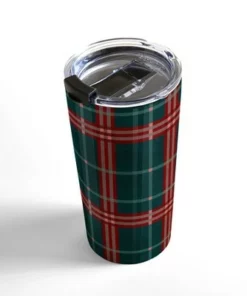 Society6 Emanuela Carratoni Tartan Theme Travel Mug 20 oz Stainless Steel Travel Mug - Deny Designs