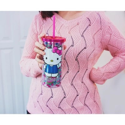 Silver Buffalo Hello Kitty Bows and Hearts Carnival Cup with Lid and Straw | Holds 20 Ounces 5 Silver Buffalo Hello Kitty Bows and Hearts Carnival Cup with Lid and Straw | Holds 20 Ounces - Image 3