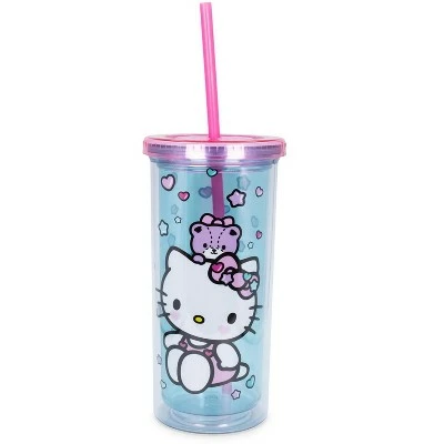 Silver Buffalo Hello Kitty Stacked Donuts Carnival Cup with Lid and Straw | Holds 20 Ounces 3 Silver Buffalo Hello Kitty Stacked Donuts Carnival Cup with Lid and Straw | Holds 20 Ounces